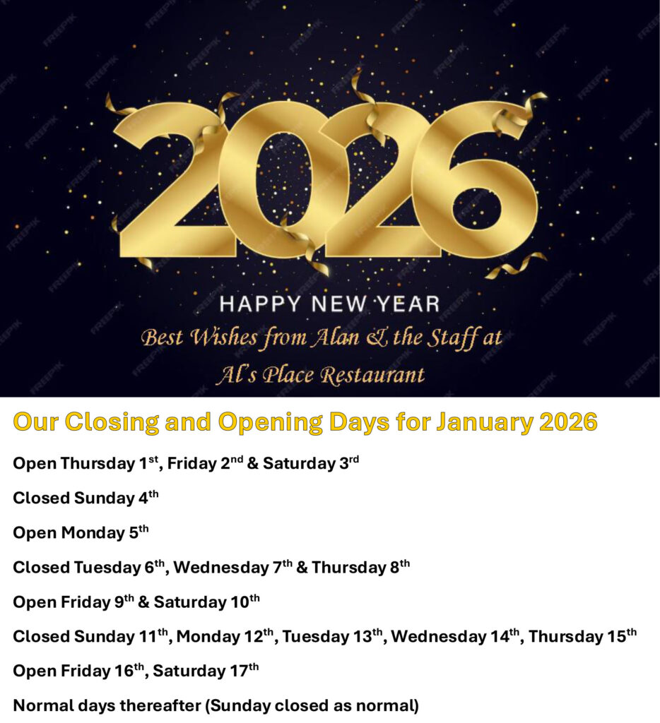 Our Closing and Opening Days for January 2026